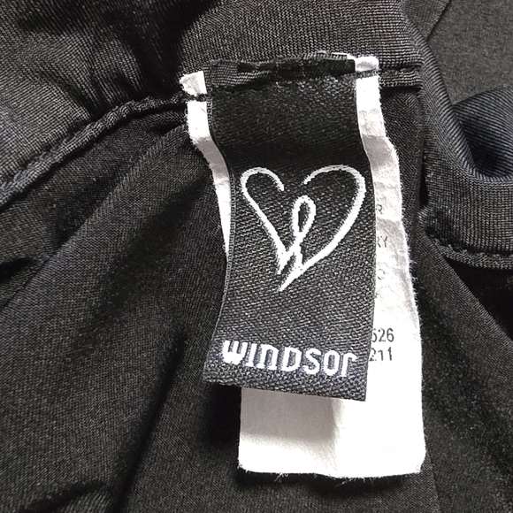 Windsor Dress Womens Small Black Ruched Button Front Bodycon Mini Long Sleeve - Picture 7 of 8